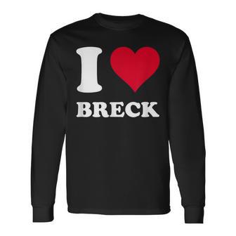 Red Heart I Love Breck Long Sleeve T-Shirt - Seseable