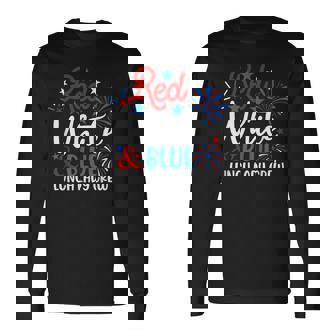 Red White And Blue Lunch Lady Crew 4Th Of July Long Sleeve T-Shirt | Seseable FR