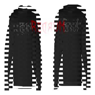 Redrum 怖い不気味な血まみれのハロウィンtシャツ2 長袖Tシャツ - Kawaiitshirt