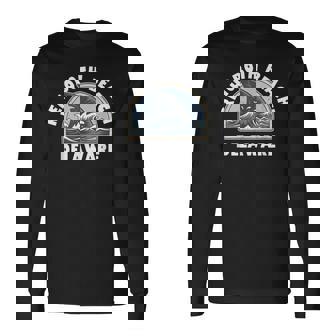 Rehoboth Beach Delaware Shark Fin Vacation Souvenir Long Sleeve T-Shirt | Mazezy