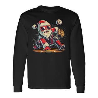 Retro Baseball Santa 67 Christmas Xmas Pajamas Boys Long Sleeve T-Shirt - Thegiftio UK