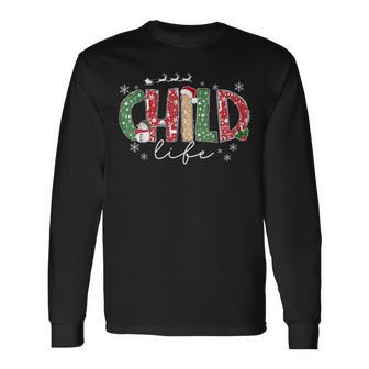 Retro Child Life Specialist Santa Hat Christmas CLS CCLS Long Sleeve T-Shirt | Mazezy