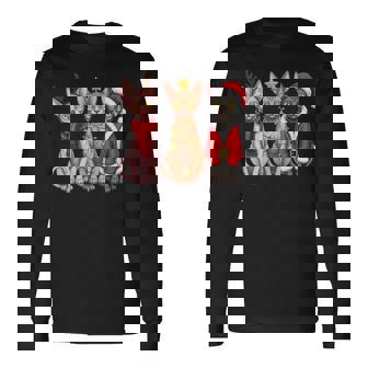 Retro Christmas Sphynx Cat Santa Reindeer Long Sleeve T-Shirt - Thegiftio