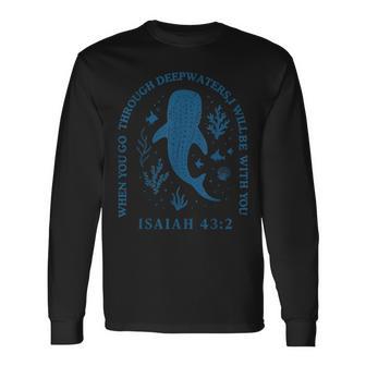 Retro Deep Waters Whale Shark Isaiah 43 Long Sleeve T-Shirt | Seseable FR