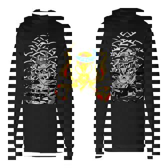 Retro Drumsticks Drummer Drums Hand 長袖Tシャツ - Kawaiitshirt