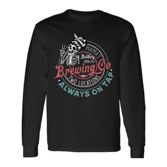 Retro Mama's Boobery Brewing Co Breastfeeding Skeleton Long Sleeve T-Shirt - Thegiftio UK