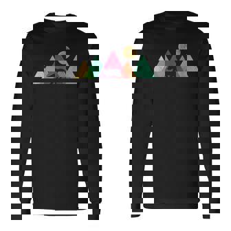 Retro Mountain Bear Wildlife Nature Vintage Forest Hiking Long Sleeve T-Shirt | Seseable FR