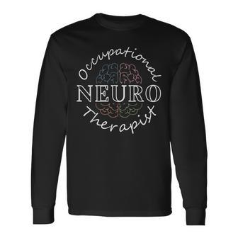 Retro Neuro Occupational Therapist Anatomy Brain Ot Therapy Long Sleeve T-Shirt - Thegiftio UK