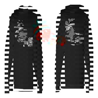 Retro Strawberry Tennis Athlete Cute Summer Vibes Long Sleeve T-Shirt | Mazezy