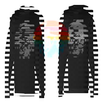 Retro Vintage Bigfoot Mountain Bike Sasquatch Biking Long Sleeve T-Shirt | Seseable CA