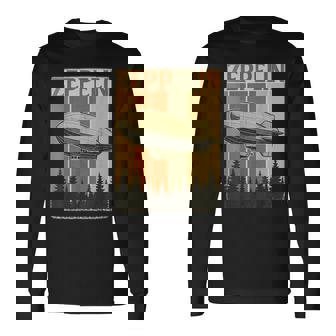 Retro Zeppelin Airship Vintage Rock Style For Men Long Sleeve T-Shirt | Seseable UK