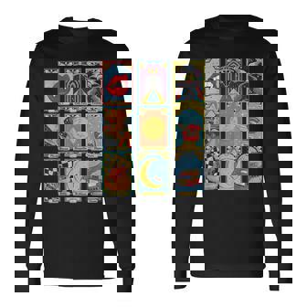 Retro Zodiac Academy Tarot Card Character Long Sleeve T-Shirt - Monsterry