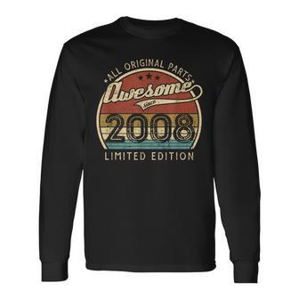 Retrointage 2008 Edición Limitada 18º Cumpleaños 18 Años Camiseta de manga larga - Regaloses
