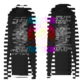 Rizz 'Em With The Tism 恐竜 T-Rex Meme Autism 長袖Tシャツ - Kawaiitshirt
