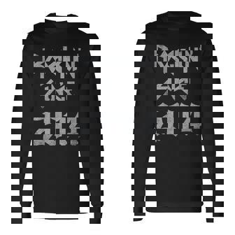 Rockin Since 2014 Classic Rock Year Of Birth Birthday Long Sleeve T-Shirt | Mazezy