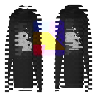 Romania Bosnia And Herzegovina Half Flag Long Sleeve T-Shirt | Mazezy