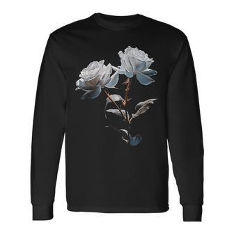 Rose Illustration Kunst Zeichnung Blume Grafik Motiv Rose Langarmshirts - Seseable