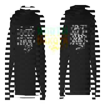 Rustic North Dakota Western State Tshirt Long Sleeve T-Shirt | Mazezy