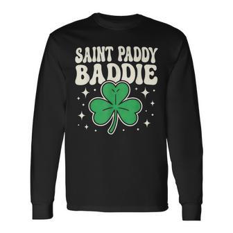 Saint Paddy Baddie St Patrick's Day Party Long Sleeve T-Shirt - Thegiftio UK