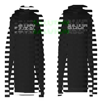 Saluton エスペラントのヘロ レトロテキスト 長袖Tシャツ - Kawaiitshirt