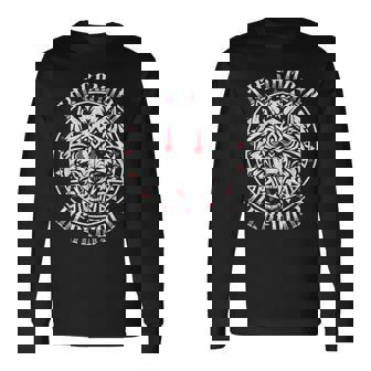 Samoan Werewolf Tattoo Graphic Red Eyes For Men Long Sleeve T-Shirt | Seseable UK