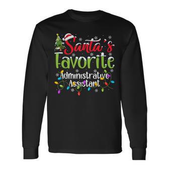 Santa Favorite Administrative Assistant Christmas Light Xmas Long Sleeve T-Shirt - Thegiftio UK