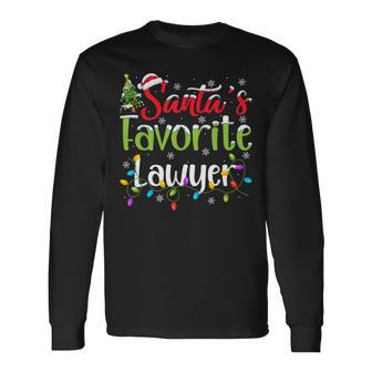 Santa Favorite Lawyer Christmas Lights Family Xmas Long Sleeve T-Shirt - Thegiftio
