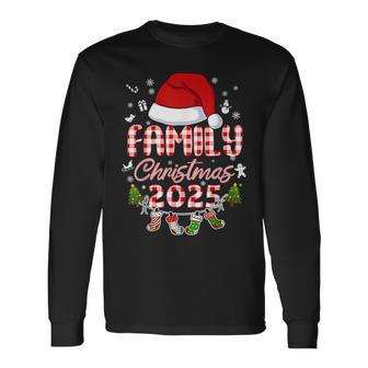 Santa Hat Family Christmas 2025 Xmas Crew Matching Long Sleeve T-Shirt - Thegiftio UK