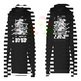 Santa I Love You Christmas Cute Dino Reindeer Toddler Kids Long Sleeve T-Shirt | Mazezy