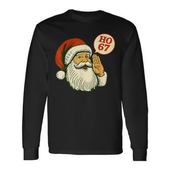 Santa Says Six Seven 6 7 Meme Christmas Vintage Santa Long Sleeve T-Shirt - Thegiftio UK