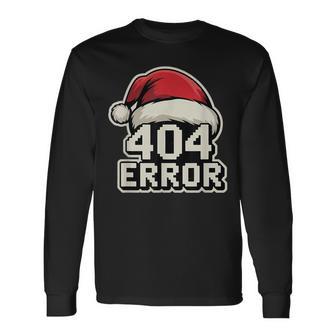 Santa's Tech Support Rebooting Christmas Error 404 Long Sleeve T-Shirt - Thegiftio UK
