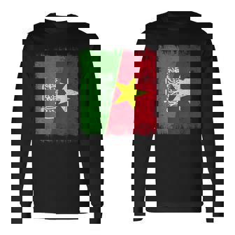 Saudi Arabia Vietnam Half Flag Saudi Arabian Vietnamese Long Sleeve T-Shirt | Mazezy