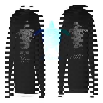 Save The Hawaii ウミガメ ハワイアン ブルー トライバル 亀 ホヌ 長袖tシャツ 長袖Tシャツ - Kawaiitshirt