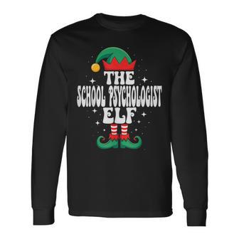 The School Psychologist Elf Christmas Matching Long Sleeve T-Shirt - Thegiftio UK