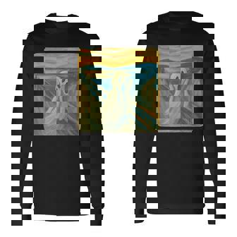 Screaming Ghost Expressionist Art Parody Halloween Meme Tank Top Long Sleeve T-Shirt | Mazezy