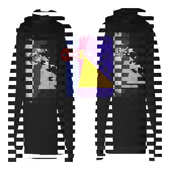 Serbia Bosnia And Herzegovina Half Flag Long Sleeve T-Shirt | Mazezy