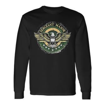 Sergeant Major Armed Forces Eagle And Stars Long Sleeve T-Shirt | Mazezy