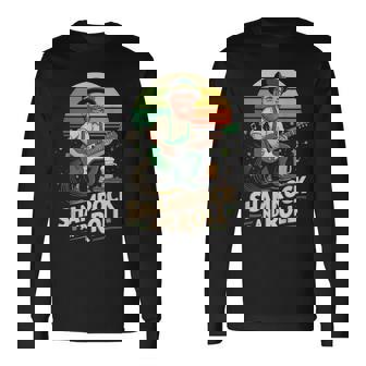 Shamrock And Roll Leprechaun Guitar Long Sleeve T-Shirt | Mazezy