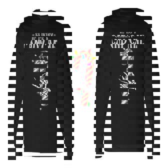 She Likes My Candy Cane Skeleton Couples Christmas Lights Long Sleeve T-Shirt - Thegiftio