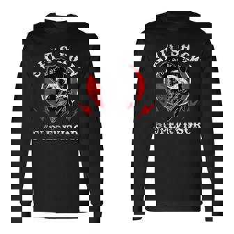 Shit Show Supervisor Cool Boy Skull Sarcastic Work Humor Long Sleeve T-Shirt - Monsterry