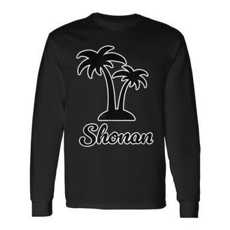 Shonan（湘南）サーファー ヤシの木 パームツリー（黒 ブラック 文字）【47都道府県】ジモt ティ 長袖Tシャツ - Kawaiitshirt