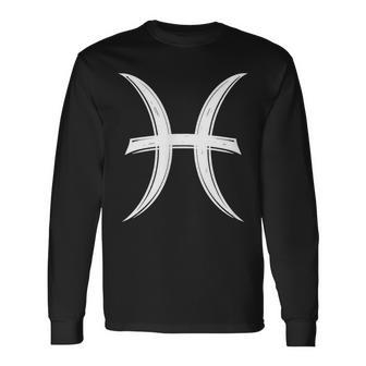 Signo De Piscis Minimalistaímbolo Del Zodíaco Amante De La Camiseta de manga larga - Regaloses