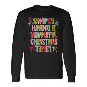 Simply Having A Wonderful Christmas Time Long Sleeve T-Shirt - Thegiftio UK