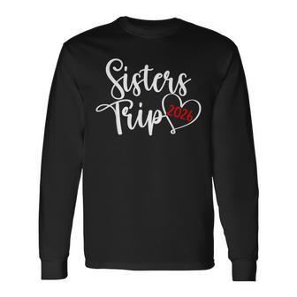 Sisters Trip 2026 Heart Vacation Travel Sisters Night Out Long Sleeve T-Shirt - Thegiftio UK