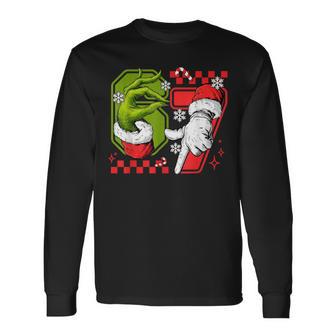 Six Seven 6 7 Christmas Meme Holiday Long Sleeve T-Shirt - Thegiftio UK