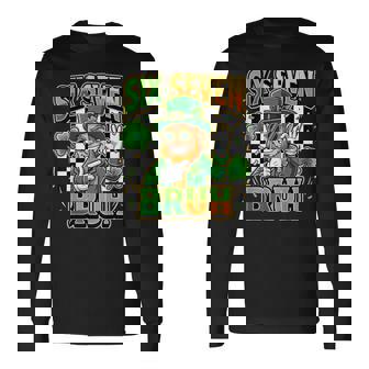 Six Seven Bruh Leprechaun Meme For St Paddy's Long Sleeve T-Shirt | Mazezy