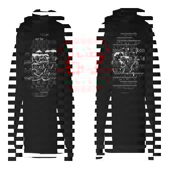 Six Seven Christmas 67 Meme Plaid Holiday Pattern Long Sleeve T-Shirt - Monsterry