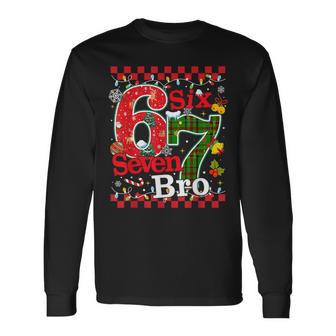 Six Seven Christmas Bro Brainrot Meme 67 Gen Z Slang Long Sleeve T-Shirt - Thegiftio UK