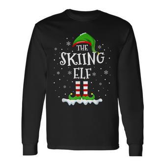 Skiing Elf Squad Xmas Family Matching Group Christmas Elf Long Sleeve T-Shirt - Thegiftio UK