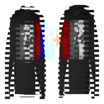 Slovenia Yugoslavia Half Flag Slovenian Yugoslavian Heritage Long Sleeve T-Shirt | Mazezy